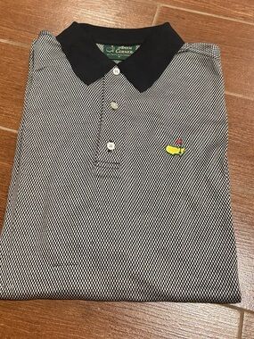 Men’s Masters Golf polo shirt size medium Amen Corner brand black and white